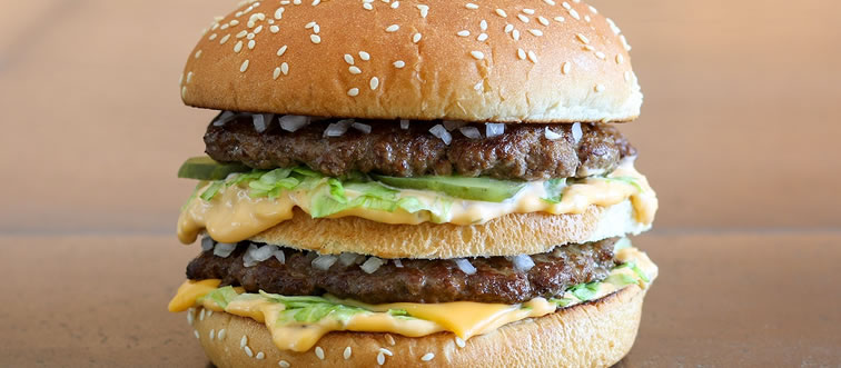 Can you guess which yummy burger is peeking out in this close-up?